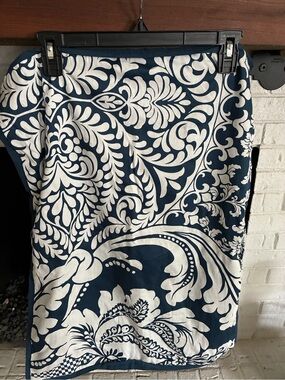 Navy & White Botanical Print standard pillow shams set of 2